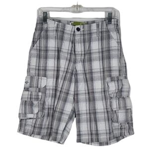 Lee Dungarees Loose Gray Plaid Cargo Shorts 14‎ Husky